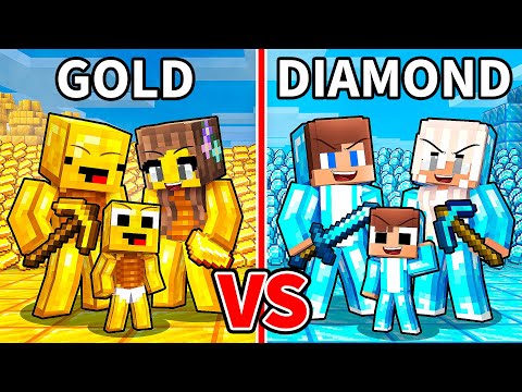 JJ and Mikey: GOLD vs DIAMOND Family Battle in Minecraft - Maizen