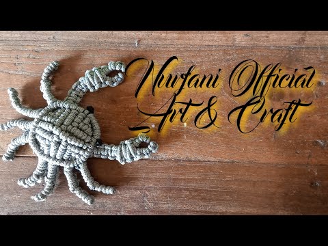 macrame crab keychain tutorial ||  craft from Kur rope 🦀