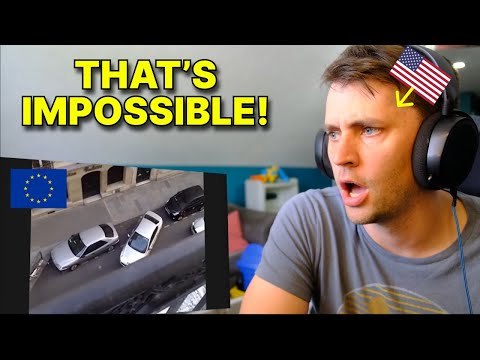 American reacts to INCREDIBLE European parallel parking