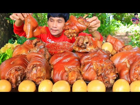 ขาหมูตุ๋นจิ้มซีฟู๊ดแกล้มพริกส้มผักสดแซ่บคักอีหลีครับพี่น้องMUKBANG EATING SHOW#โก้อีสานพาแดก 