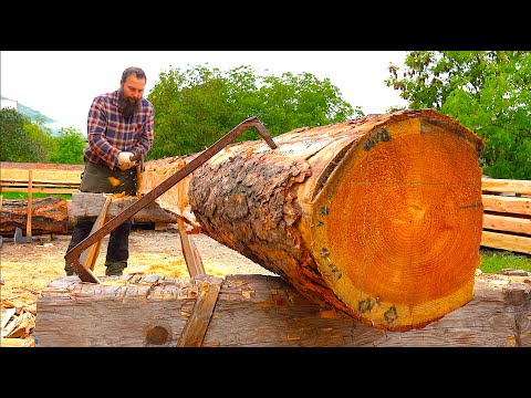 How Hand-Hewn Beams Are Made for a Historic Church Roof | The Complete Process
