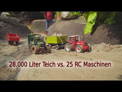 The WHOLE project - fill the pond, cover it, sow and mow! 28,000 liters Lets Play RC Farming #35