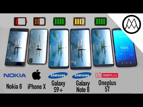 Samsung S9/ S9+ vs iPhone X vs Galaxy Note 8 Battery Life DRAIN TEST