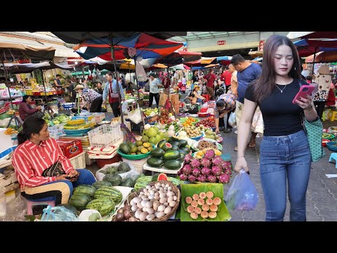 Popular Walking Tour in CAMBODIAN Street Food 2025 - Exploring @ Boeung Trabaek Traditoinal Market