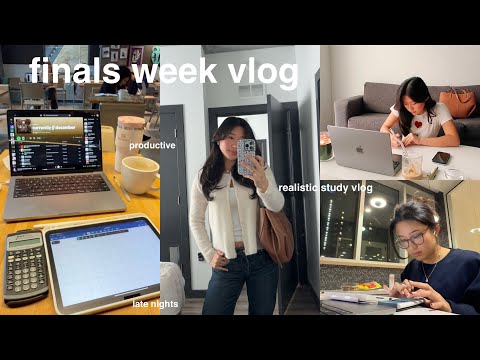 study vlog: realistic finals week in my life, late study nights, productive days, exam routine