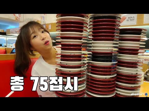 Conveyor Belt Sushi Restaurant Mukbang after starving for 18 hours! Korean Eating Show