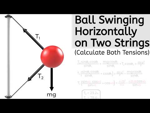 Ball Revolving on Two Strings | Calculate Tension | Centripetal Force | Physics