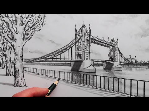 How to Draw London Tower Bridge Realistic