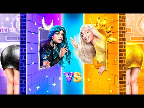 Day Girl vs. Night Girl! Monochrome House Challenge!!