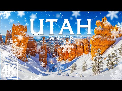 Winter Utah 4K UHD – Snowy Canyons, Silent Deserts & Rugged Peaks in Silver Calm