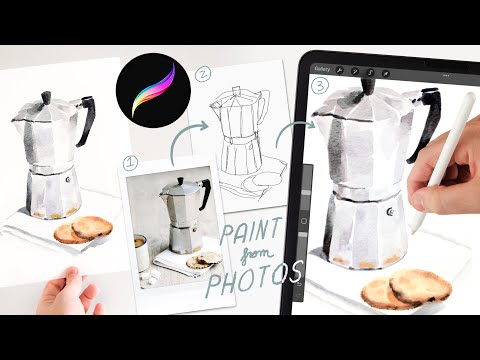How to easily paint anything from photos in procreate, FAST watercolor technique for beginners