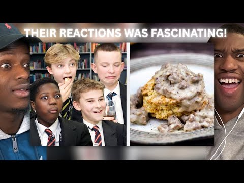 🇬🇧BRITS REACTS TO - British Highschoolers Try Biscuits and Gravy for the First Time!