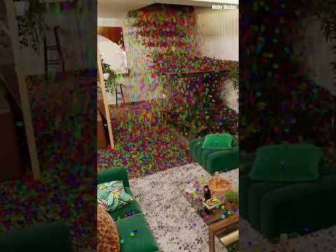 2 MILLION ORBEEZ IN HOUSE π± #satisfying #simulation #blender