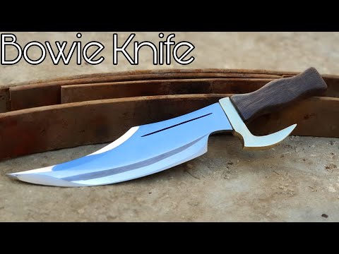 Knife making-Bowie knife making from rusted leaf spring