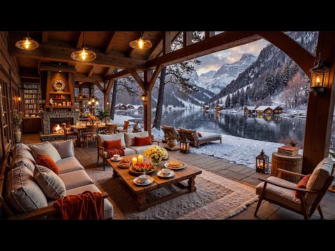 January Winter Morning at Cozy Coffee Porch Ambience ❄ Smooth Jazz Instrumental Music for Good Mood