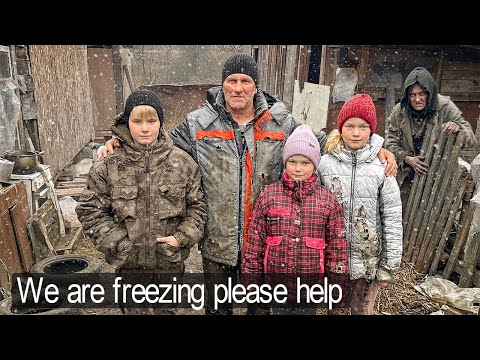 Russian single father freezes with children in old house.