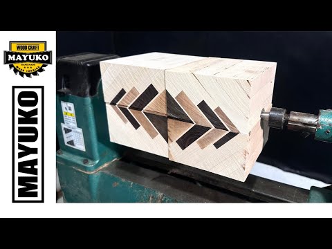 LAYERY DIAMOND VASE, woodturning