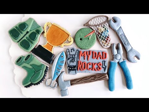 ⛳️10 Father’s Day Cookies~ Satisfying Cookie Decorating with Royal Icing~Cookie Art~Sugar Cookies