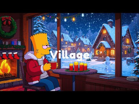 Cozy Christmas Cabin 🎄 Lofi hip hop | Warm December Cabin Music & Fireplace Crackling for Relaxation