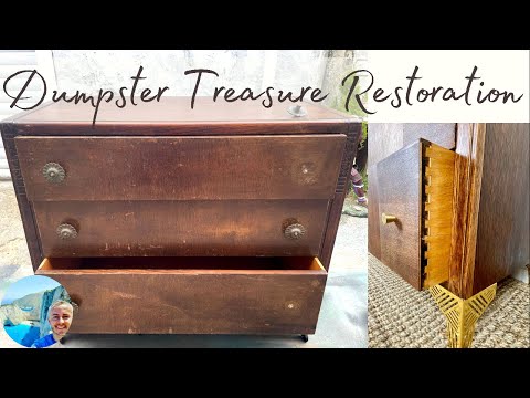I Found this by the Dumpster and restored it. Trash to treasure dresser makeover. ASMR