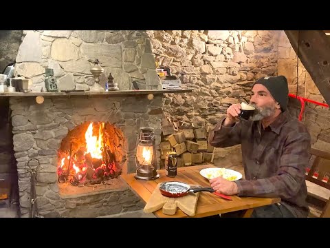 Ep. 124 – Renovating my cabin – Installing photovoltaic panels – Kitchen table – A walk in the snow