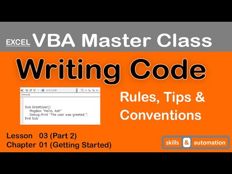 Learn to Write VBA Code || Excel VBA Master Class || 1.3.2