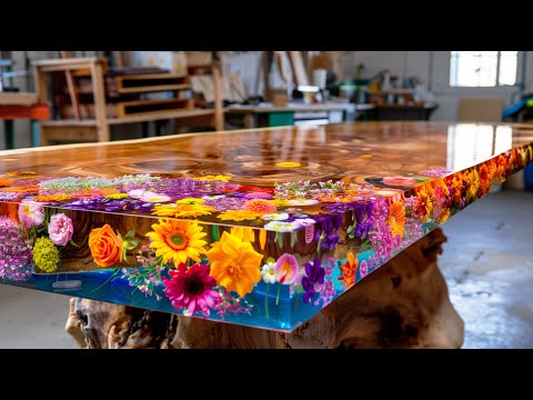The Man Who Makes Tables with Real Flowers?! A Korean Resin Table Where Emotion Meets Technique