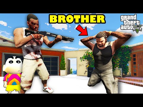 Franklin Saved His TWIN BROTHER'S Life in GTA 5 | SHINCHAN and CHOP