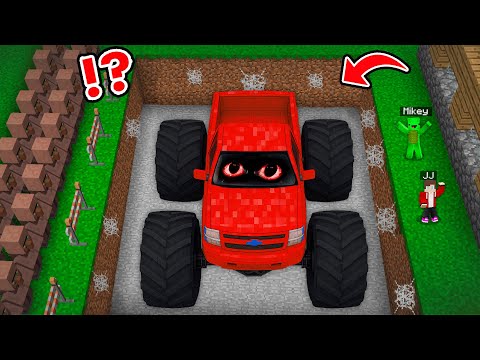 JJ and Mikey Found MONSTER TRUCK GRAVE in Minecraft !
