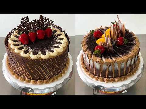 como decorar pasteles de moca con chocolate enmallado y frutas