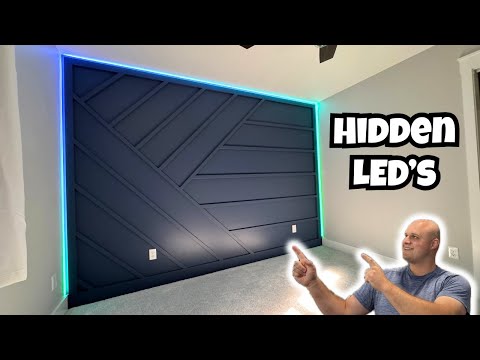 How To Build A Geometric Accent Wall With Hidden LED Lights | DIY