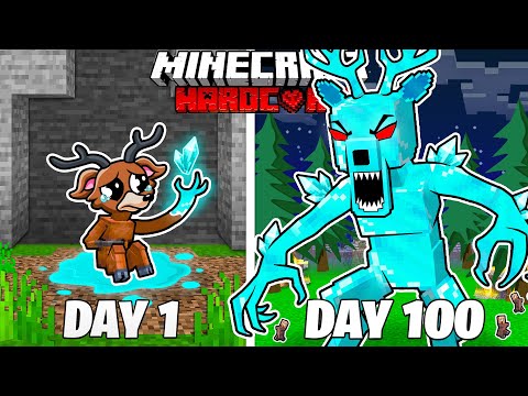 I Survived 100 Days as the DIAMOND DEER MONSTER in HARDCORE Minecraft