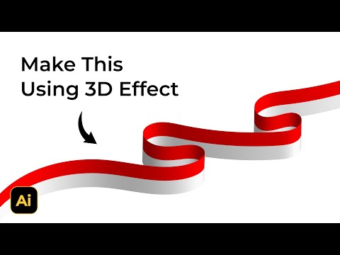 How to Make Indonesian Ribbon Flag Using 3D Effect | Adobe Illustrator Tutorials