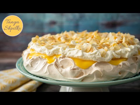 Amazing Pavlova Cake with Lemon Curd | Pavlova with Lemon Curd | Tanya Shpilko