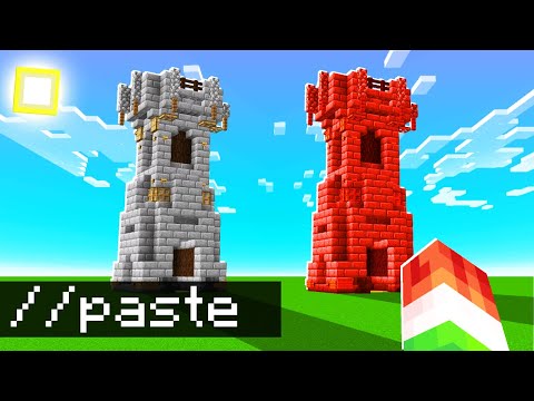 I CHEATED Using AUTO BUILD HACKS In Minecraft!