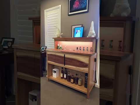 Prohibition liquor cabinet in Australian black wood - motorized