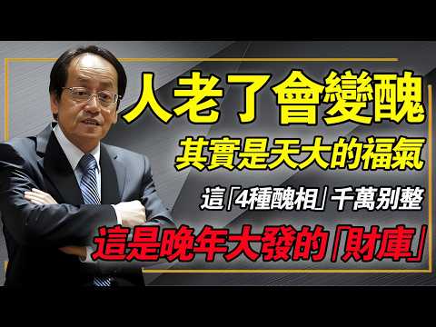 人老了「變醜」竟然是好事？這 4 種「醜相」千萬別整！面相大師：這是晚年大發的「財庫」，長得越開，兒女越孝順！#倪海廈 #中醫養生 #面相學 #晚年運勢 #反對整容