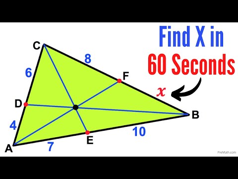 Find the Value of X in Less Than 60 Seconds | Use Ceva's Theorem