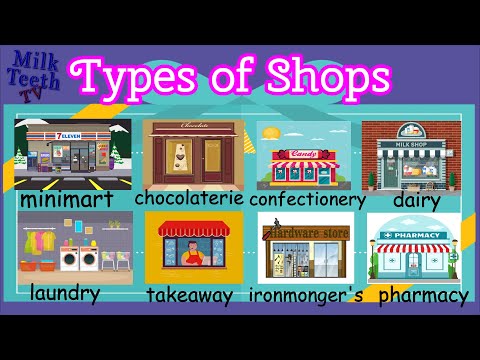 Types of Shops | Places and Shops in our Neighbourhood | Names of Shops  | Shops Vocabulary