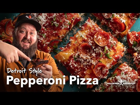 Detroit Style Pepperoni Pizza – Crispy Cheesy Crust Recipe