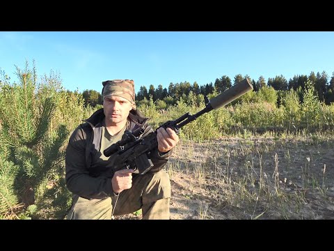 Сайга 308 исполнение 61. Кучность до 300 метров. Пристрелка прицела через ствол.
