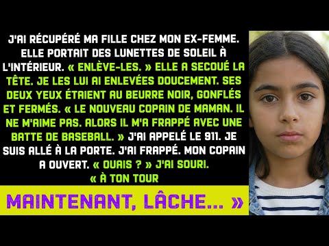 Récupéré ma fille en lunettes de soleil — Deux yeux au beurre noir, copain de maman ne m'aime pas