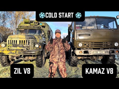 Cold Start Showdown: ZIL vs KAMAZ at -8°C | Soviet V8 Petrol vs Diesel