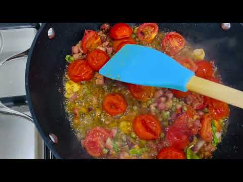 Italian Tagliatelle in Tomato Pancetta Sauce