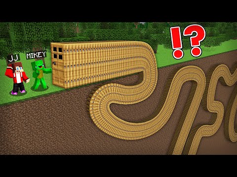 JJ and Mikey found a UNDERGROUND LONGEST DOOR in Minecraft Challenge - Maizen