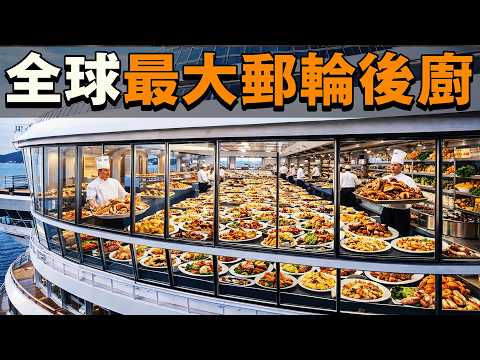 走進世界最大郵輪的後廚,1000名廚師每天出餐30000份,7天用掉10萬顆雞蛋、45噸肉!|廚哥看天下