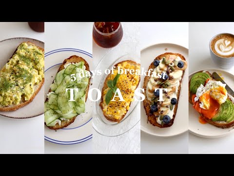 【vlog】5 simple & easy breakfast toast ideas (savory & sweet) 🍞Upgraded avocado toast