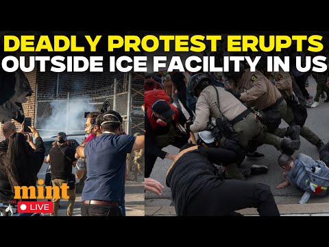 LIVE: Massive Protest Erupts at ICE Facility Near Chicago | Police and Protesters Clash | US News