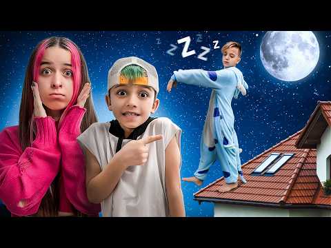 Марк и его старший брат - Лунатик! Ярик ушёл из дома среди ночи! Добрая детская история про Лунатика