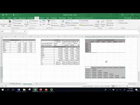 How to create a Variance Covariance Matrix in Excel